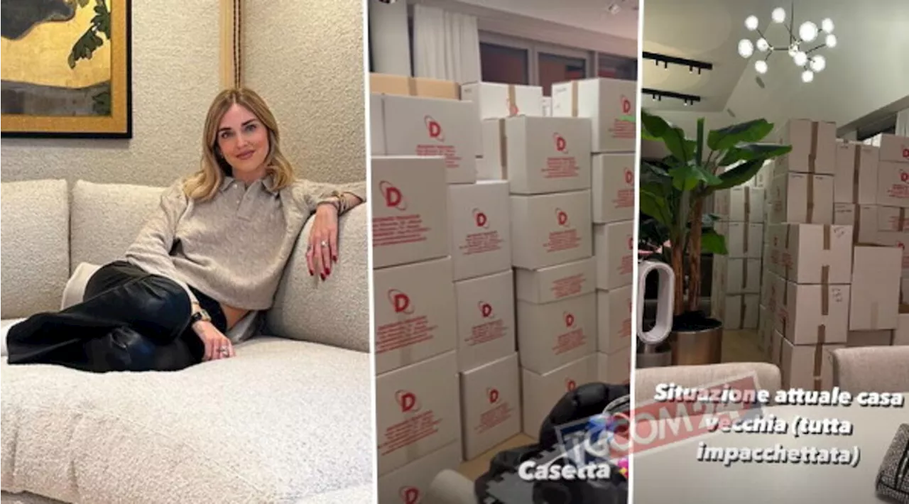 Chiara Ferragni, scatoloni ovunque: tutto pronto per il trasloco