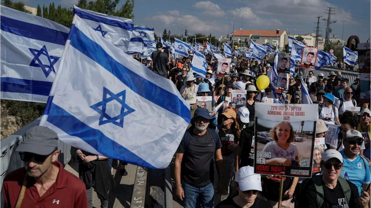 Israelische Demonstranten fordern die Freilassung der Geiseln