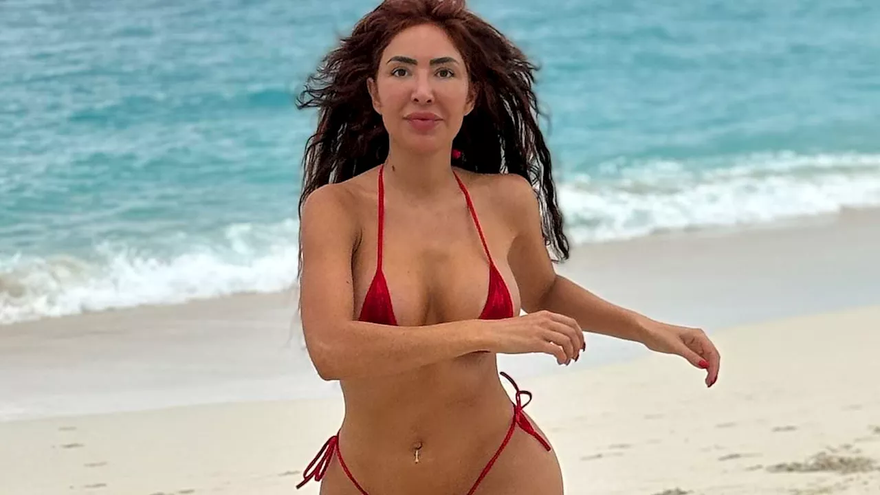 Teen Mom Star Farrah Abraham Flaunts Figure in Red Thong Bikini