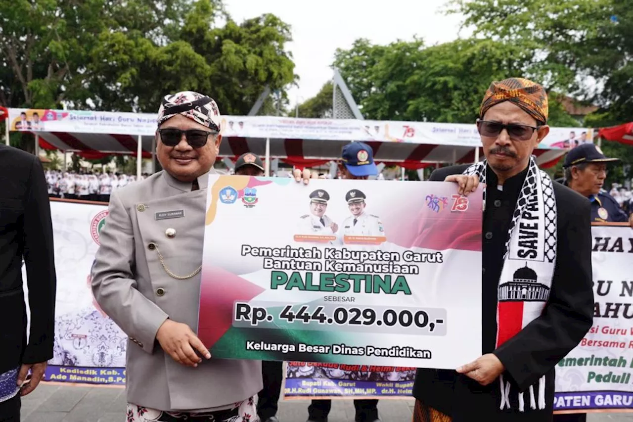 Guru-Guru di Garut Serahkan Donasi Rp444 Juta untuk Palestina lewat Baznas