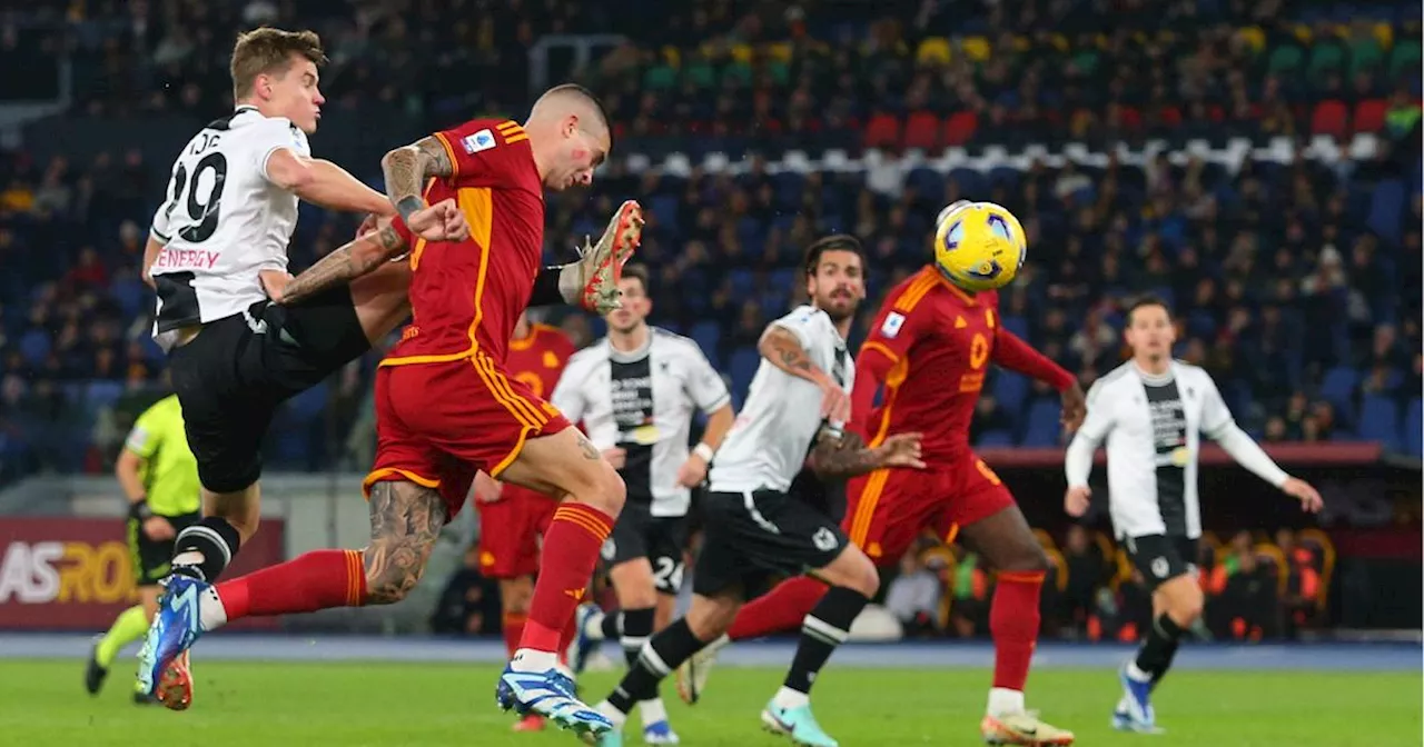 Roma-Udinese 3-1, i giallorossi quinti in classifica scavalcano Atalanta e Fiorentina