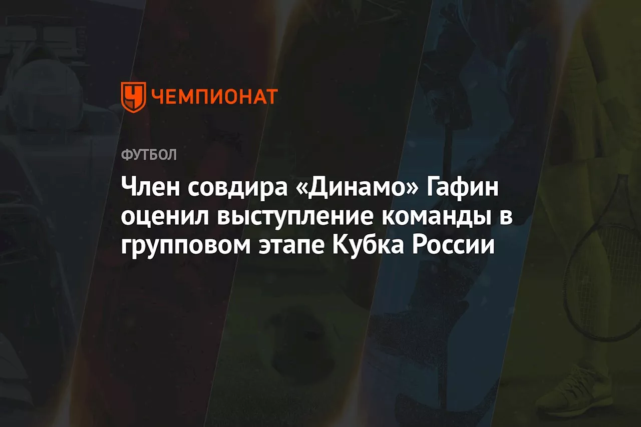 Член совдира «Динамо» Гафин оценил выступление команды в групповом этапе Кубка России