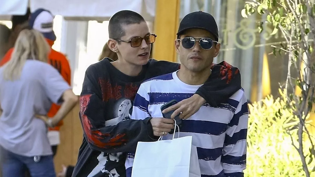 EXCLUSIVE: Rami Malek, 42, and Emma Corrin, 27, put on ANOTHER affectionate display after lunch date...