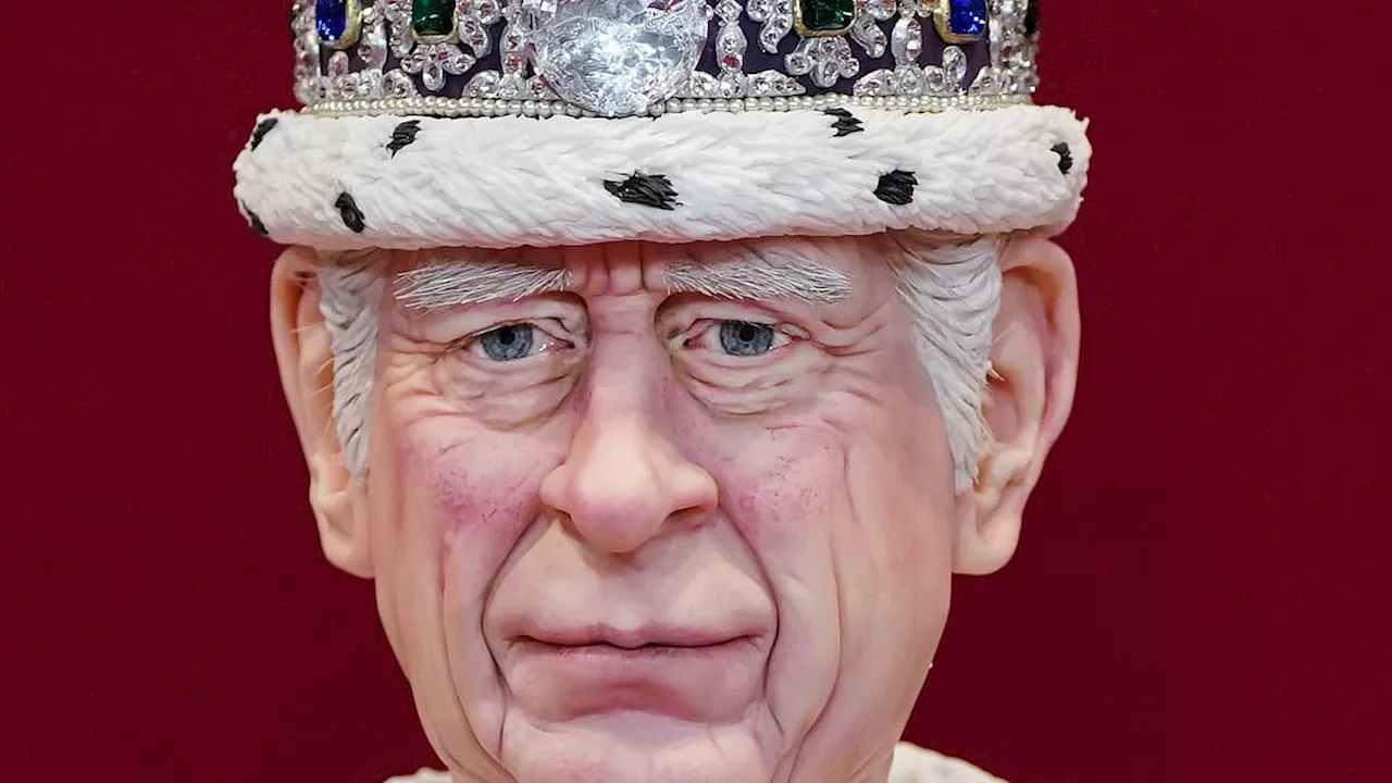 Lifesize King Charles is made from cake: Baker creates royal using 60kg of icing, modelling...