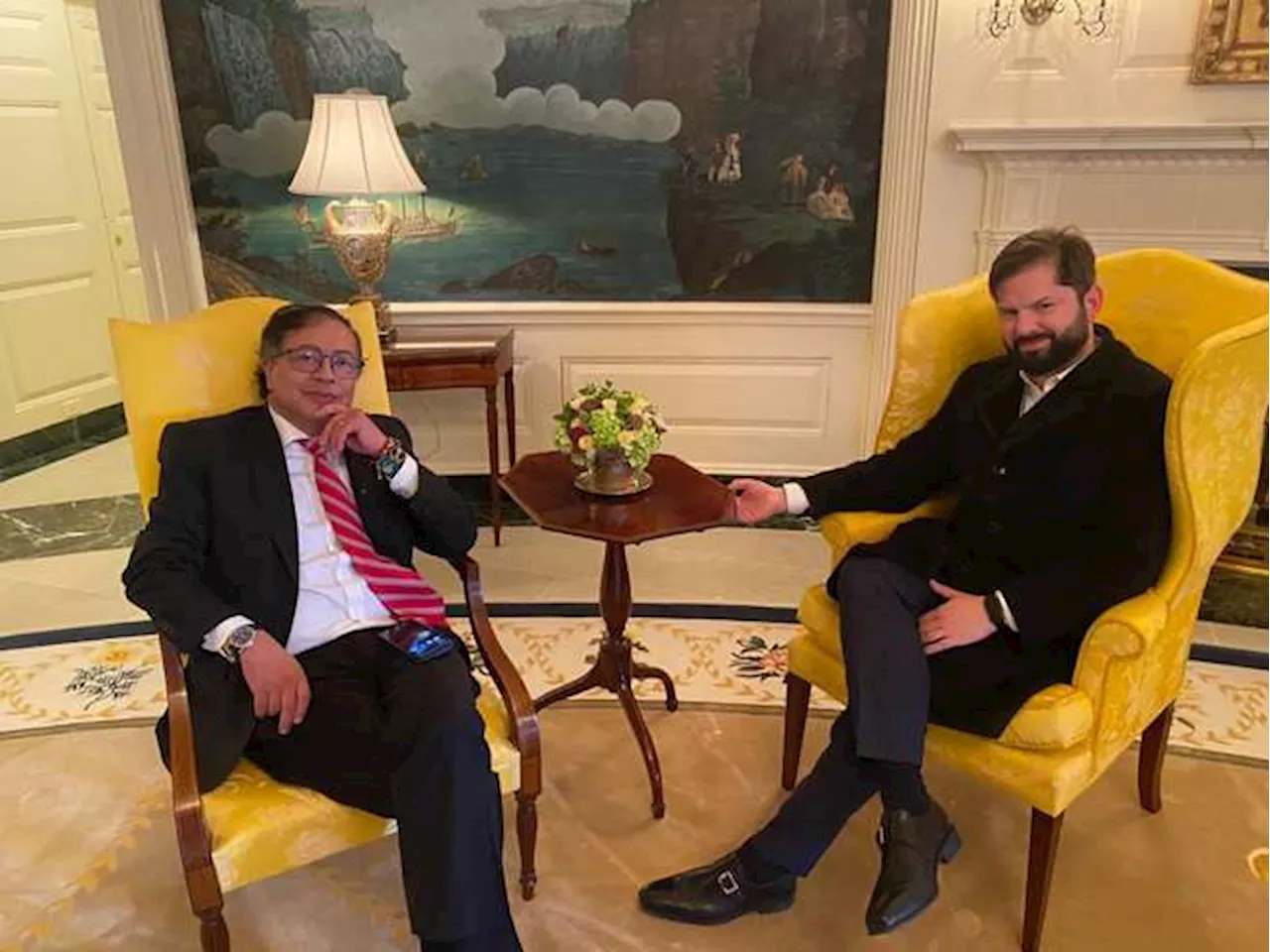 Gustavo Petro y Gabriel Boric se vieron en Washington antes de encuentro con Biden