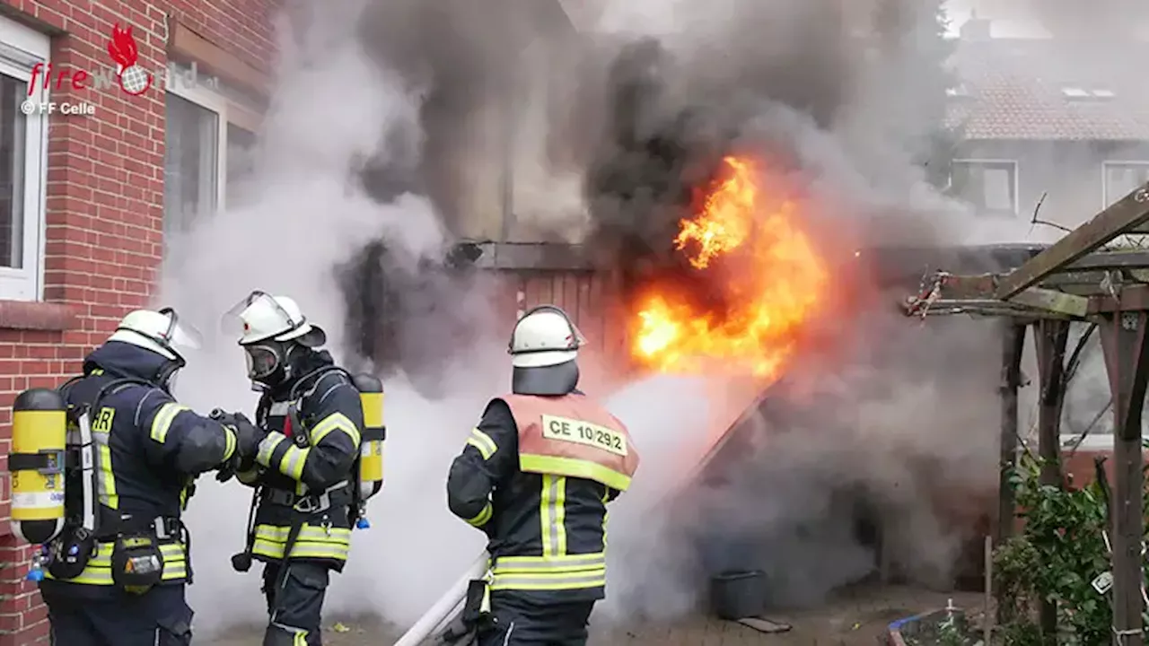 D: Garage in Celle in Vollbrand → eine Person verletzt