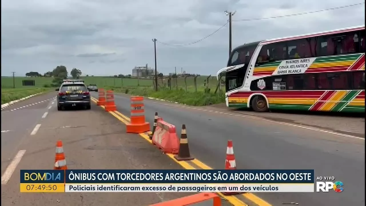 Ônibus com torcedores do Boca Juniors são retidos por superlotação na BR-369 em Corbélia