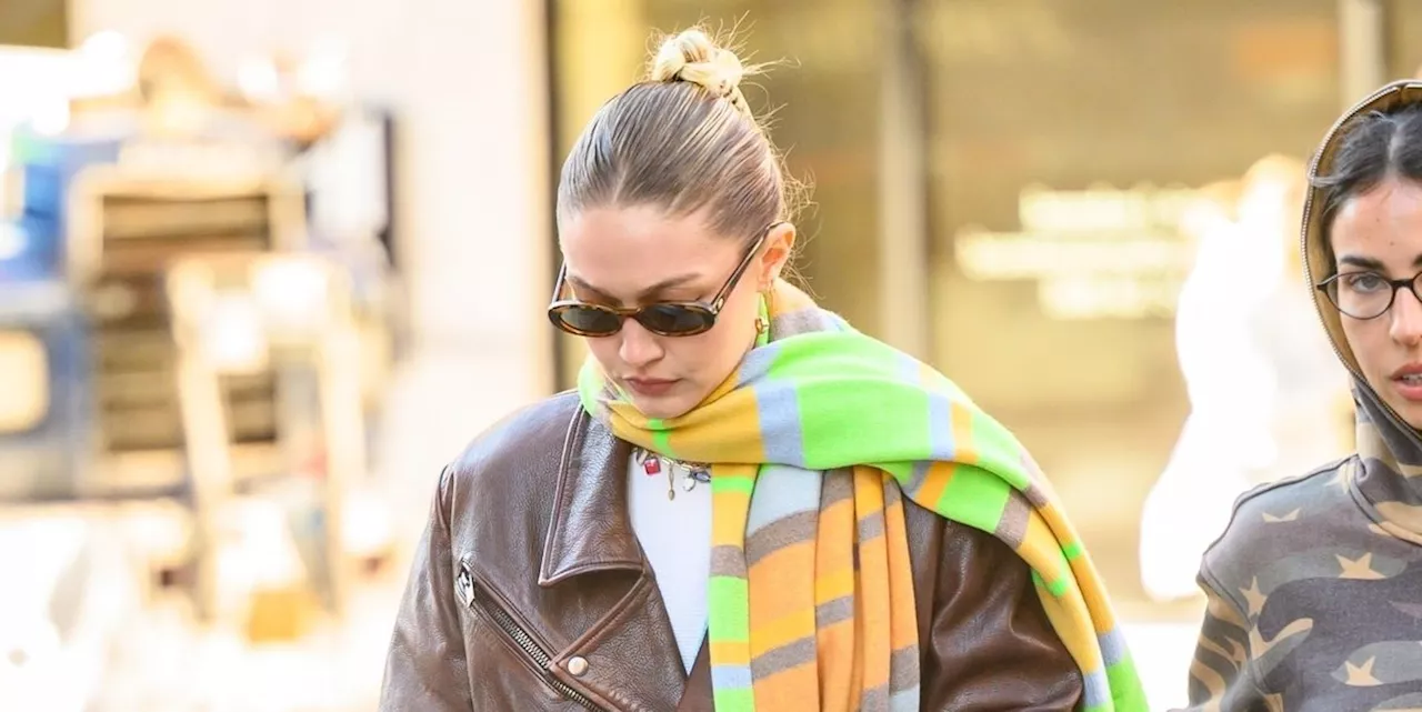 Gigi Hadid Puts a Colorful Twist on Fall Layering With Some Taylor Swift Merch