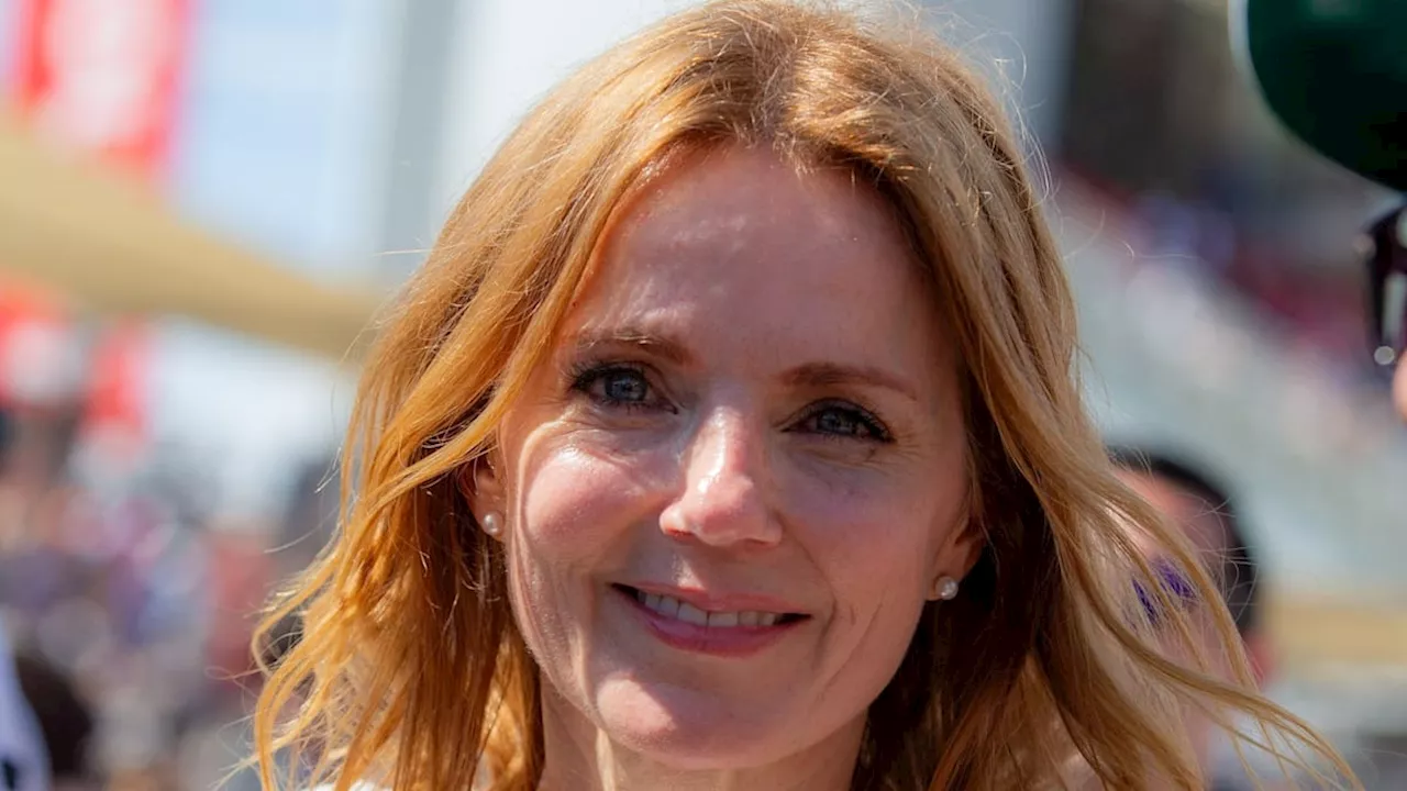 Geri Halliwell-Horner resembles a bride in striking lacy gown