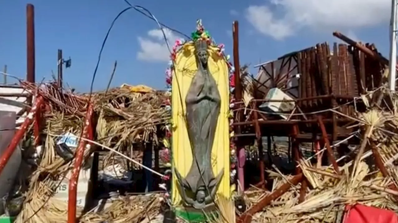 VIDEO: Virgen soporta destrucción de “Otis” y queda intacta en medio de las ruinas en Acapulco