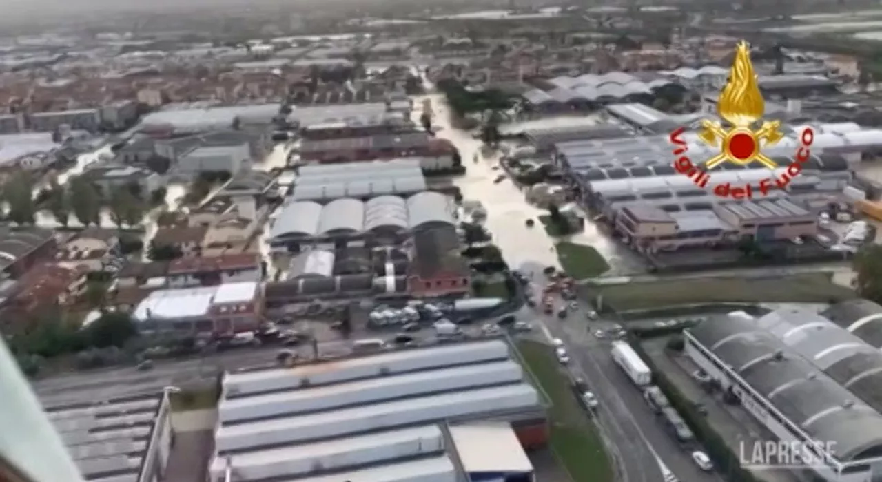 Maltempo Toscana, le immagini dall'alto di Prato dopo l'alluvione