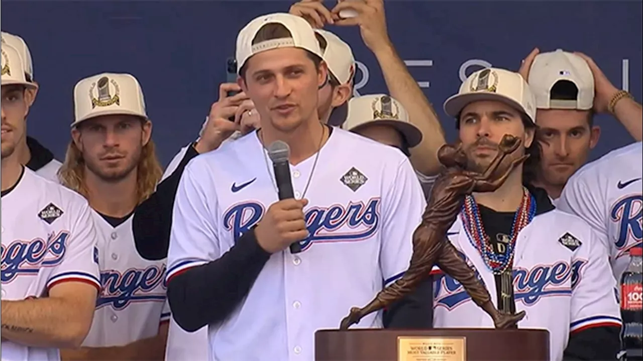 Rangers' Cory Seager seemingly takes shot at Astros' Alex Bregman during victory celebration