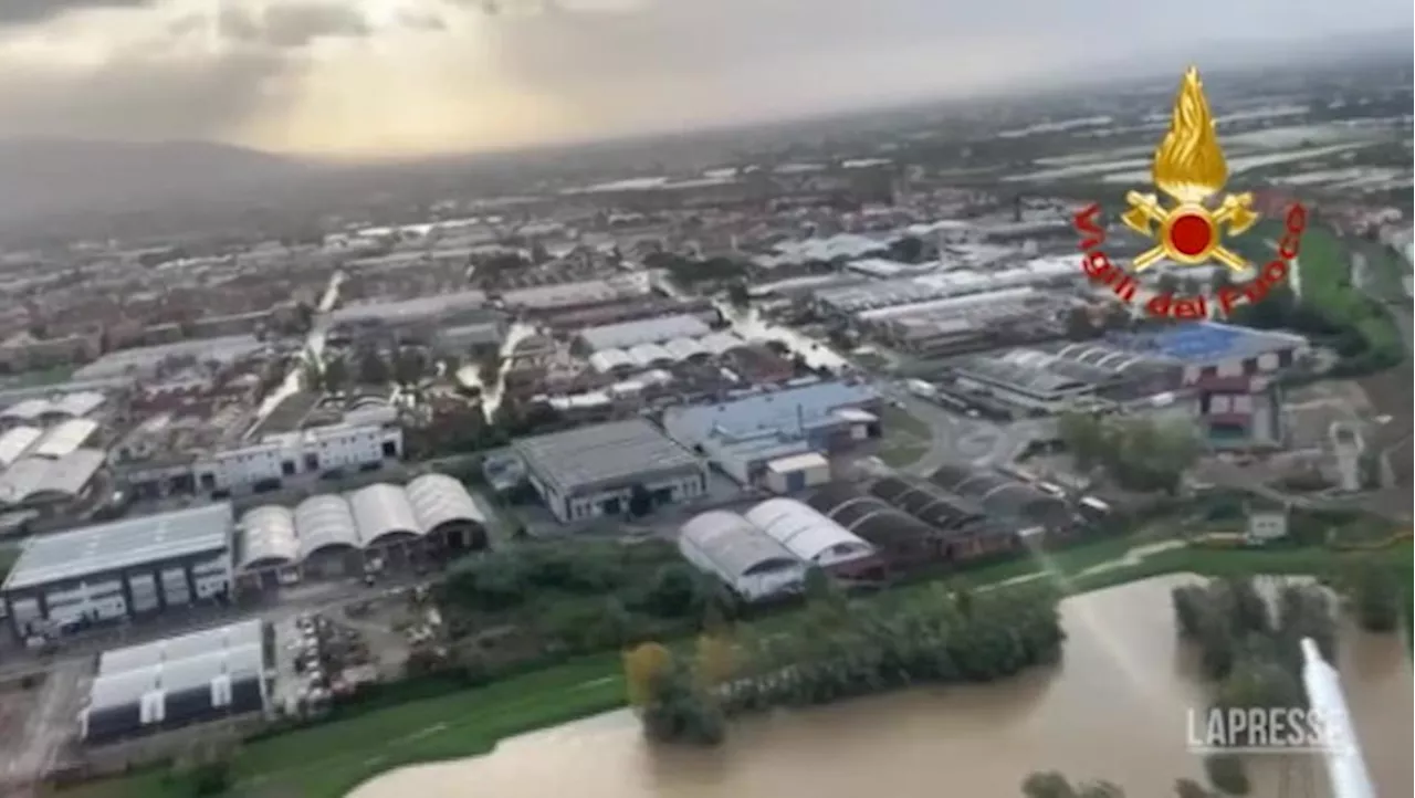 Maltempo Toscana, le immagini dall&#039;alto di Prato dopo l&#039;alluvione