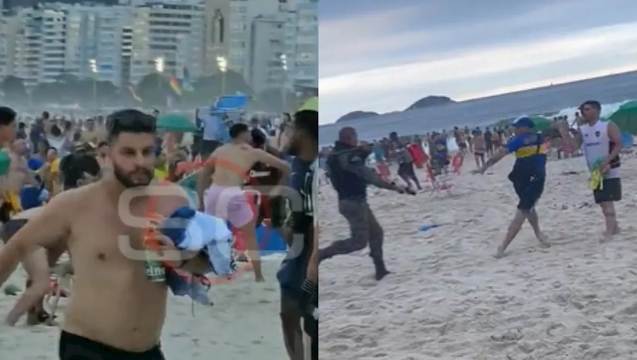 Aficionados de Boca Juniors y Fluminense desatan pelea en playa previo a final de Copa Libertadores