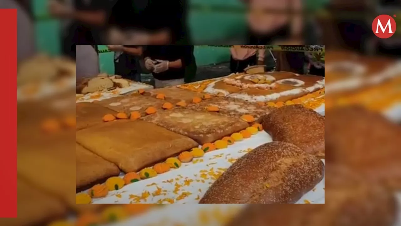 En Veracruz, elaboran gigantesco pan de muerto en Catemaco; pesa más de 300 kilos