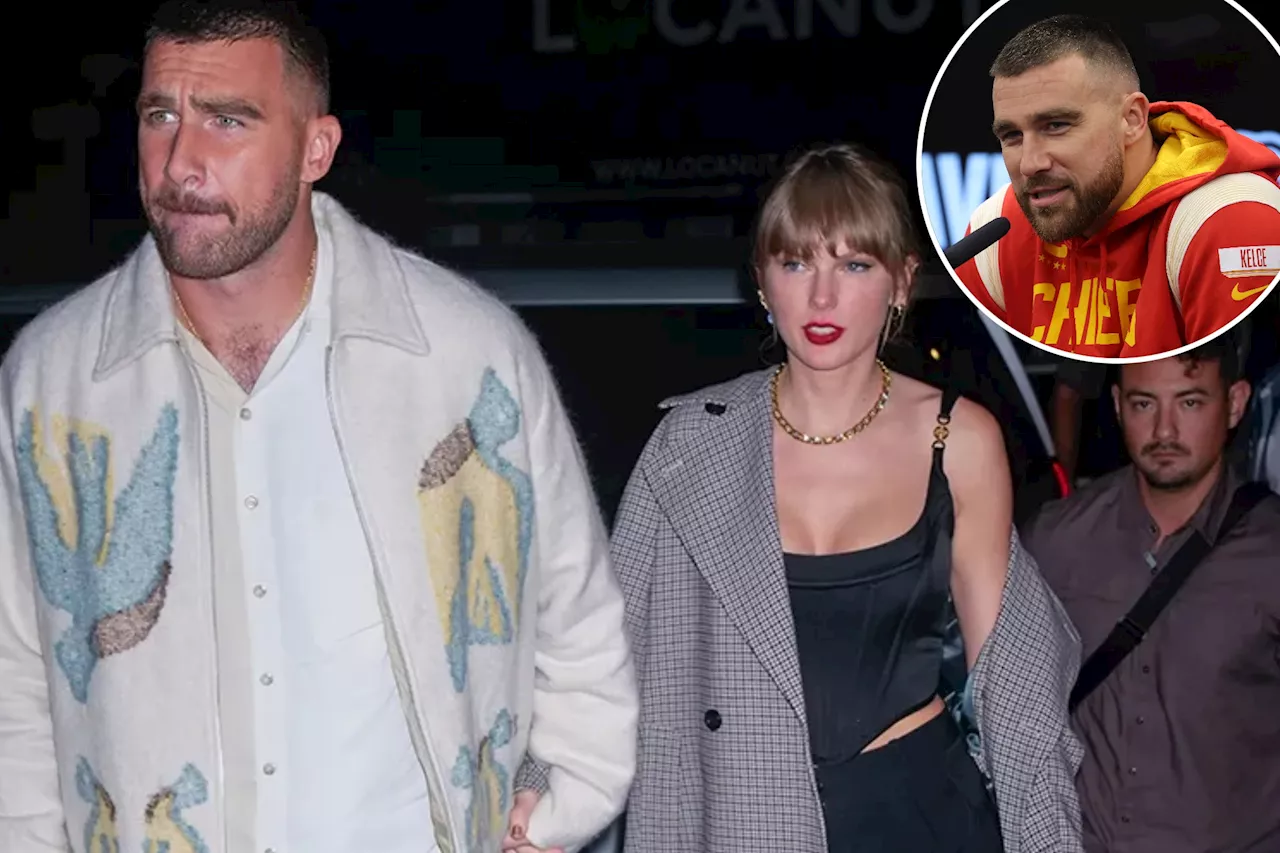 Travis Kelce asked if he's 'in love' with Taylor Swift