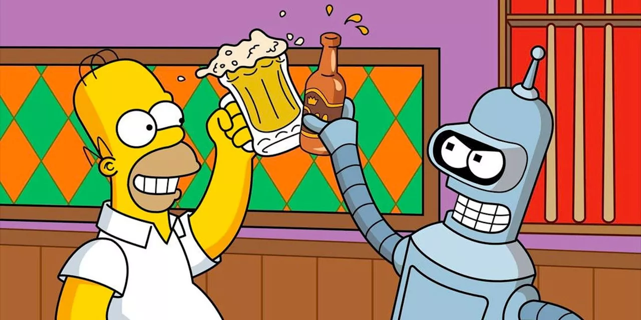 Homer Simpson & Bender Are Mashed Up Into One Drunkard In Bizzare Art