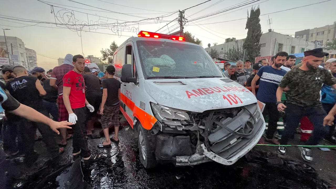 Israel-Hamas war: 'Scores killed and injured' after reported attack on ambulance convoy in Gaza