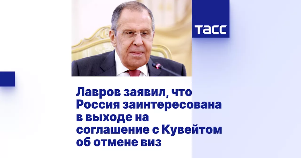 Лавров заявил, что Россия заинтересована в выходе на соглашение с Кувейтом об отмене виз