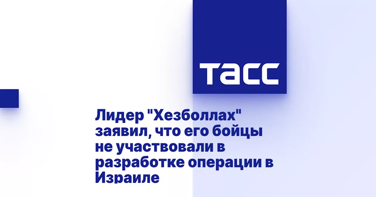 Лидер 'Хезболлах' заявил, что его бойцы не участвовали в разработке операции в Израиле