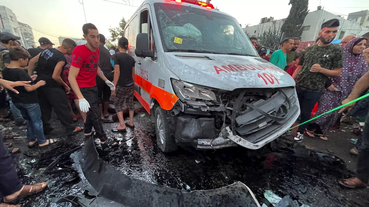 Israel destroys ambulance ‘filled with Hamas fanatics’ & claims terror group is using medical convoys as co...