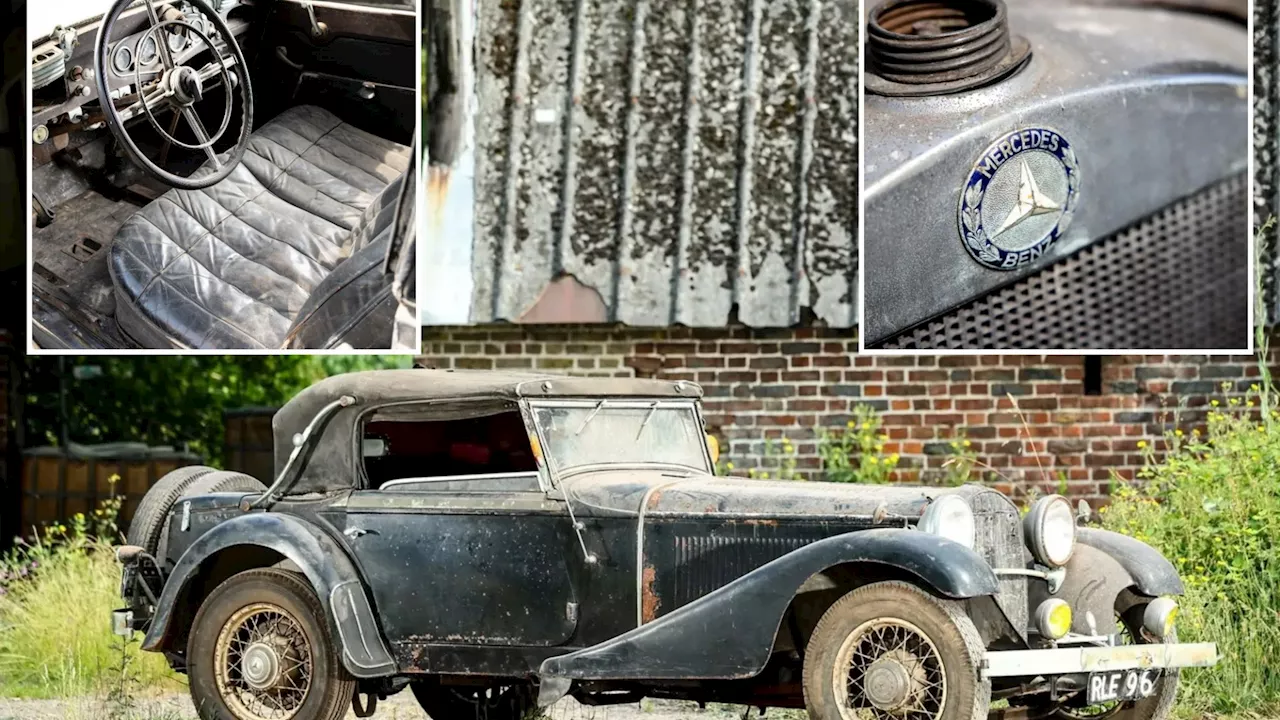 Vintage Mercedes that spent 63 years languishing in a barn to be sold for £180,000...