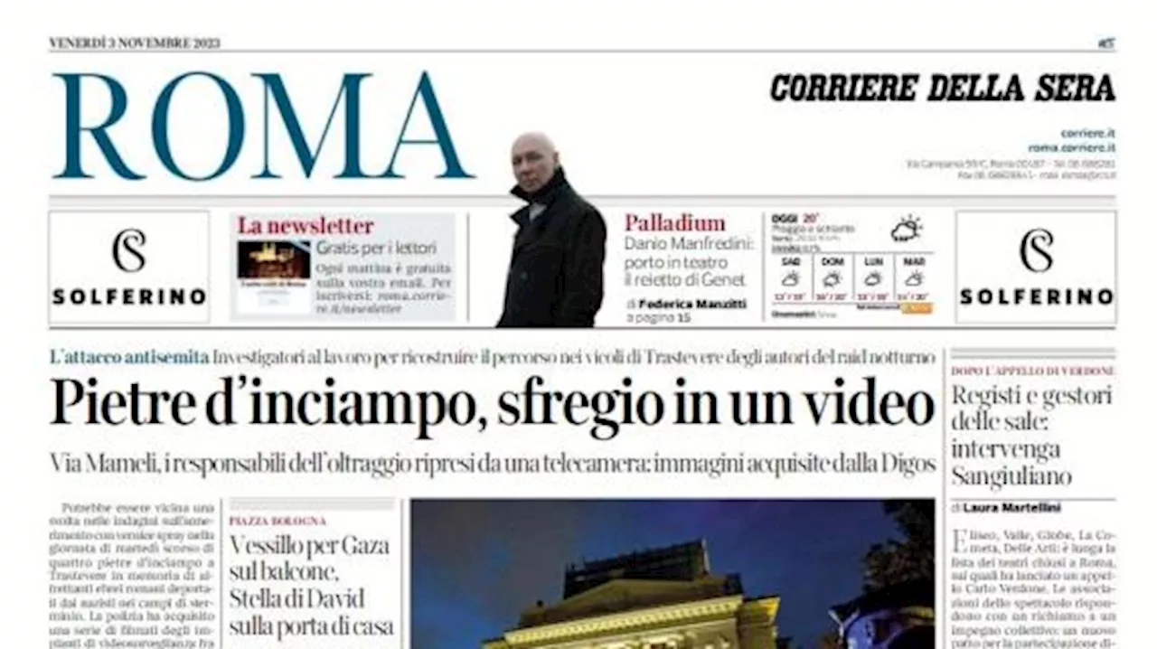 Il Corriere di Roma in prima pagina: 'Lazio a Bologna, obiettivo Champions'