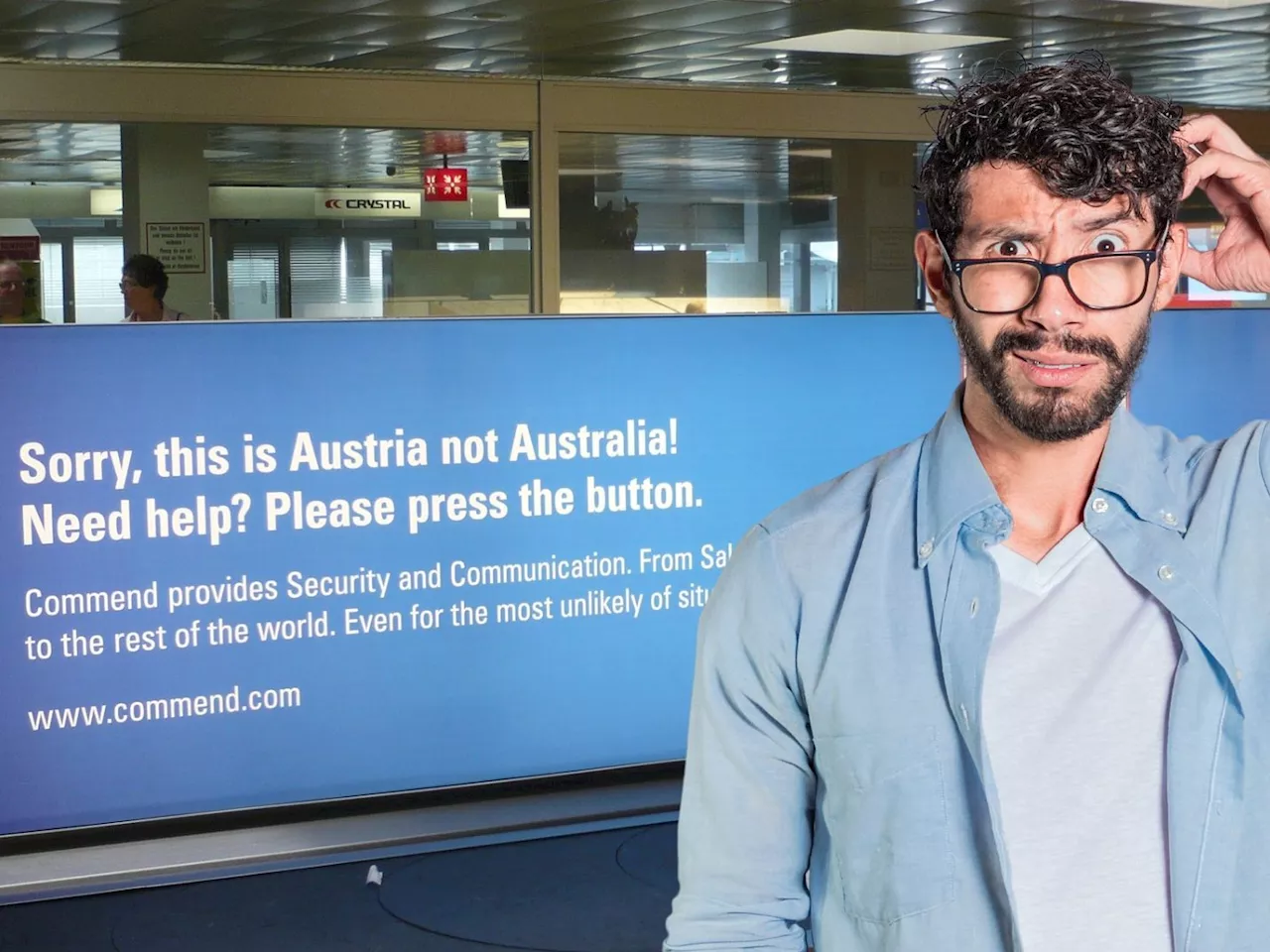 Austria oder Australia? Flughafen Salzburg klärt über Hilfe-Schalter für verirrte Touristen auf