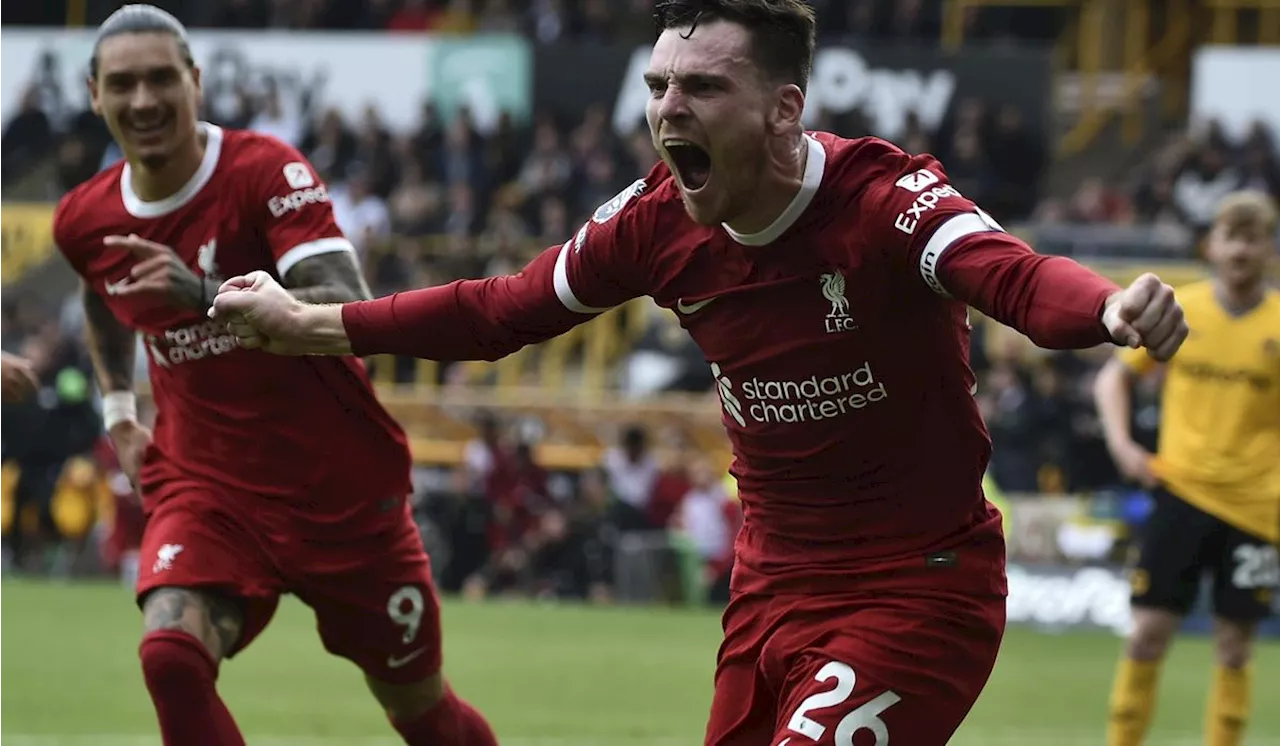 Liverpool score twice late on to beat Wolverhampton 3-1 in the Premier League