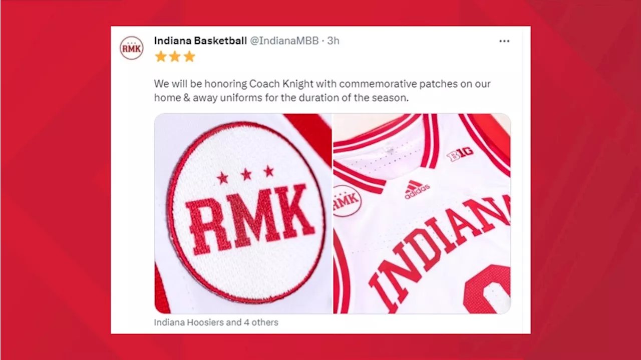 Indiana basketball unveils jersey patch in memory of Coach Bob Knight