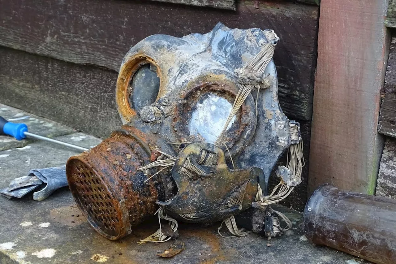 Filey: Yorkshire town councillor stunned after finding lost World War Two air raid shelter with gas mask and helmet inside during building work