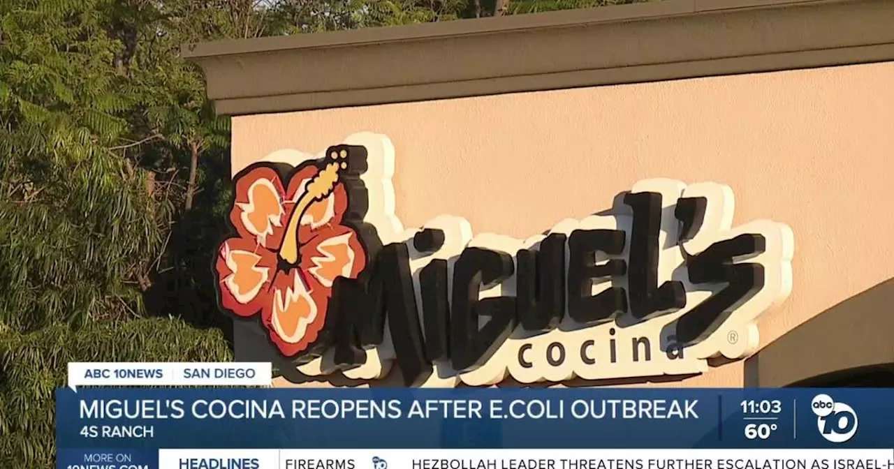 Miguel's Cocina in 4S Ranch reopens after E.Coli outbreak forces voluntary closure