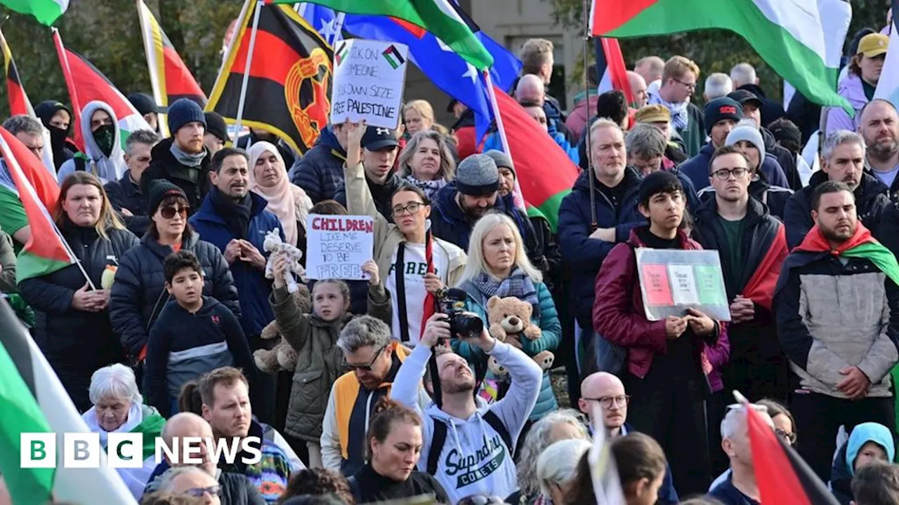 Pro-Palestinian rally held at US consulate in Belfast