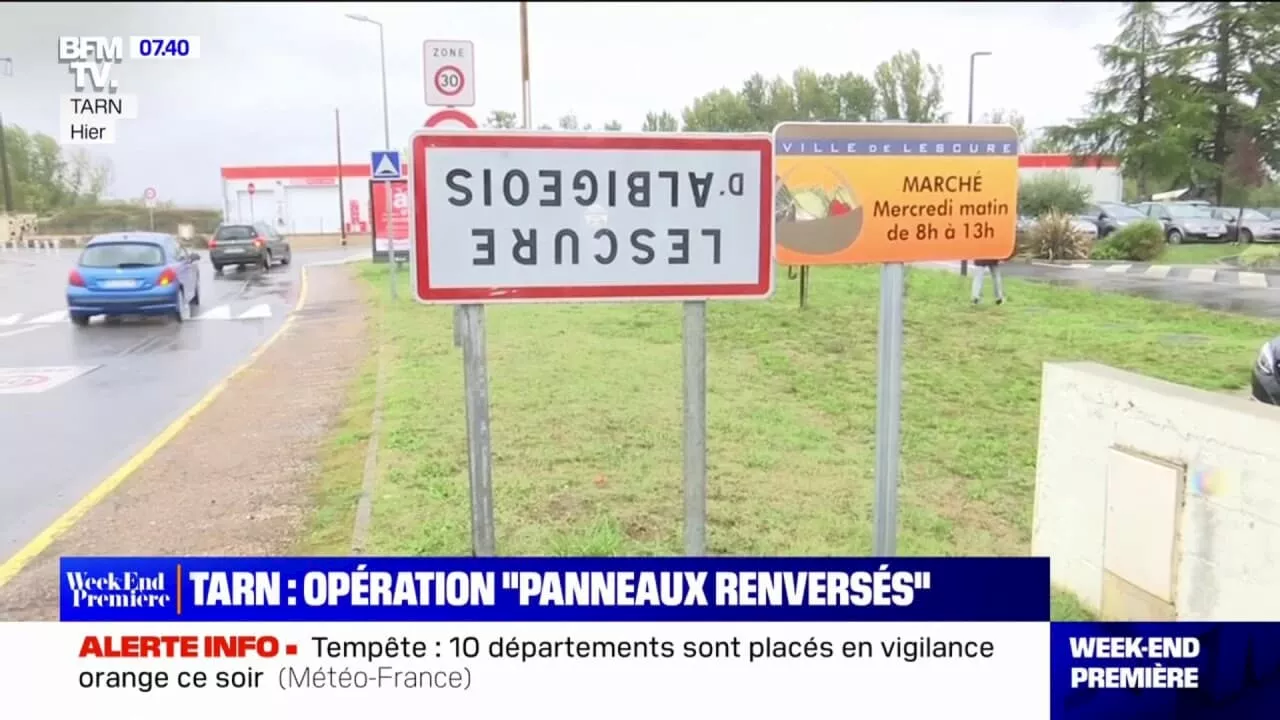 Dans le Tarn, une opération 'panneaux renversés' dans une vingtaine de communes surprend les habitants