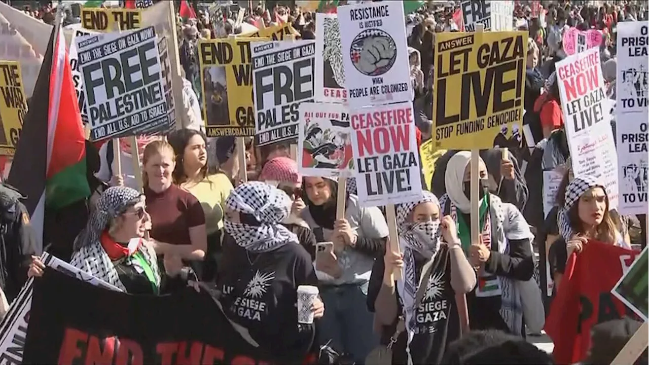 Thousands call for Gaza ceasefire during march, rally in DC