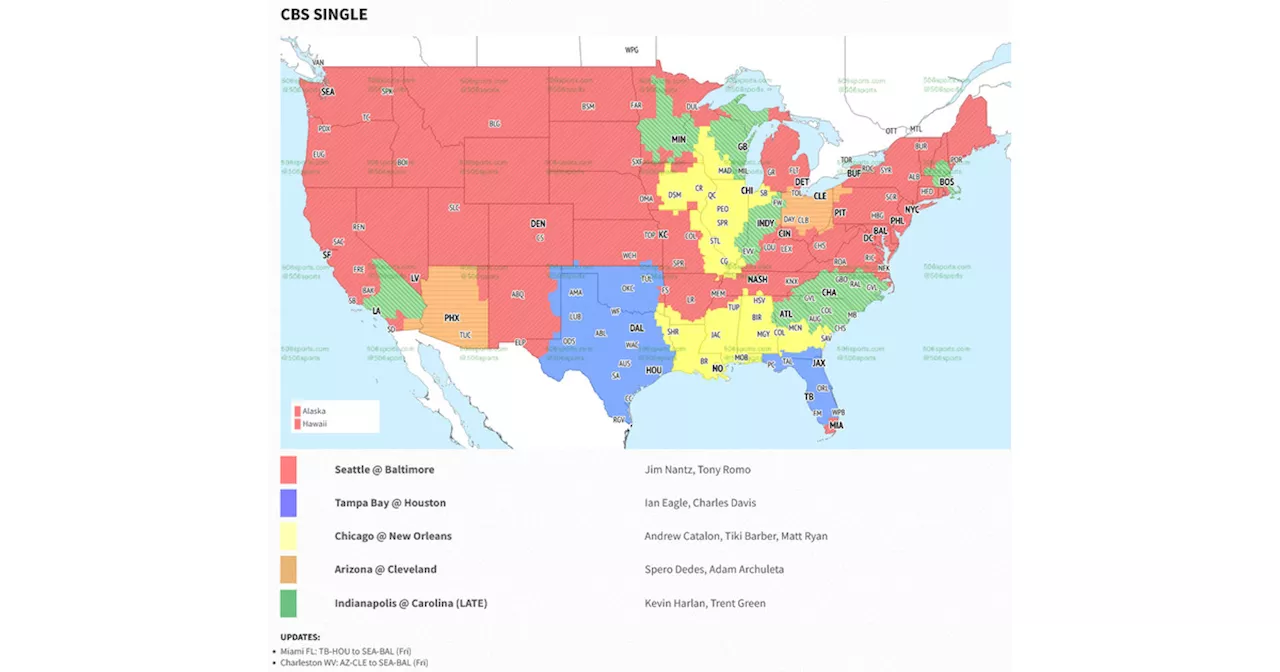 NFL TV Week 9 coverage maps: Seahawks vs. Ravens is the top CBS game