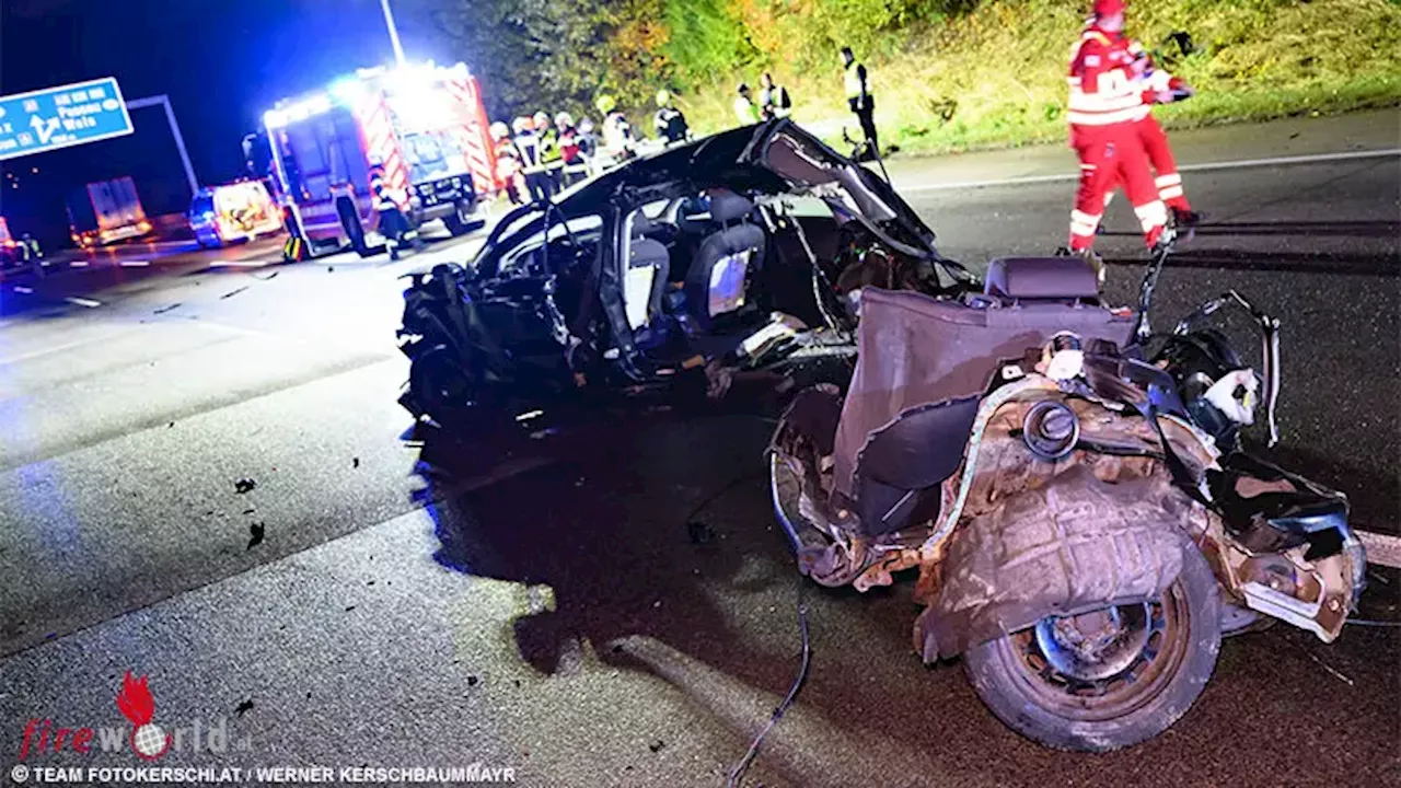 Oö: Geisterfahrer möglicherweise Ursache für schweren Unfall auf A 1 im Bereich Allhaming