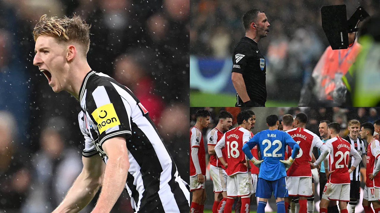  Furious Arsenal fans fume over ‘worst decision ever’ as Newcastle’s winning goal is awarded despite four-minute check on four potential infringements