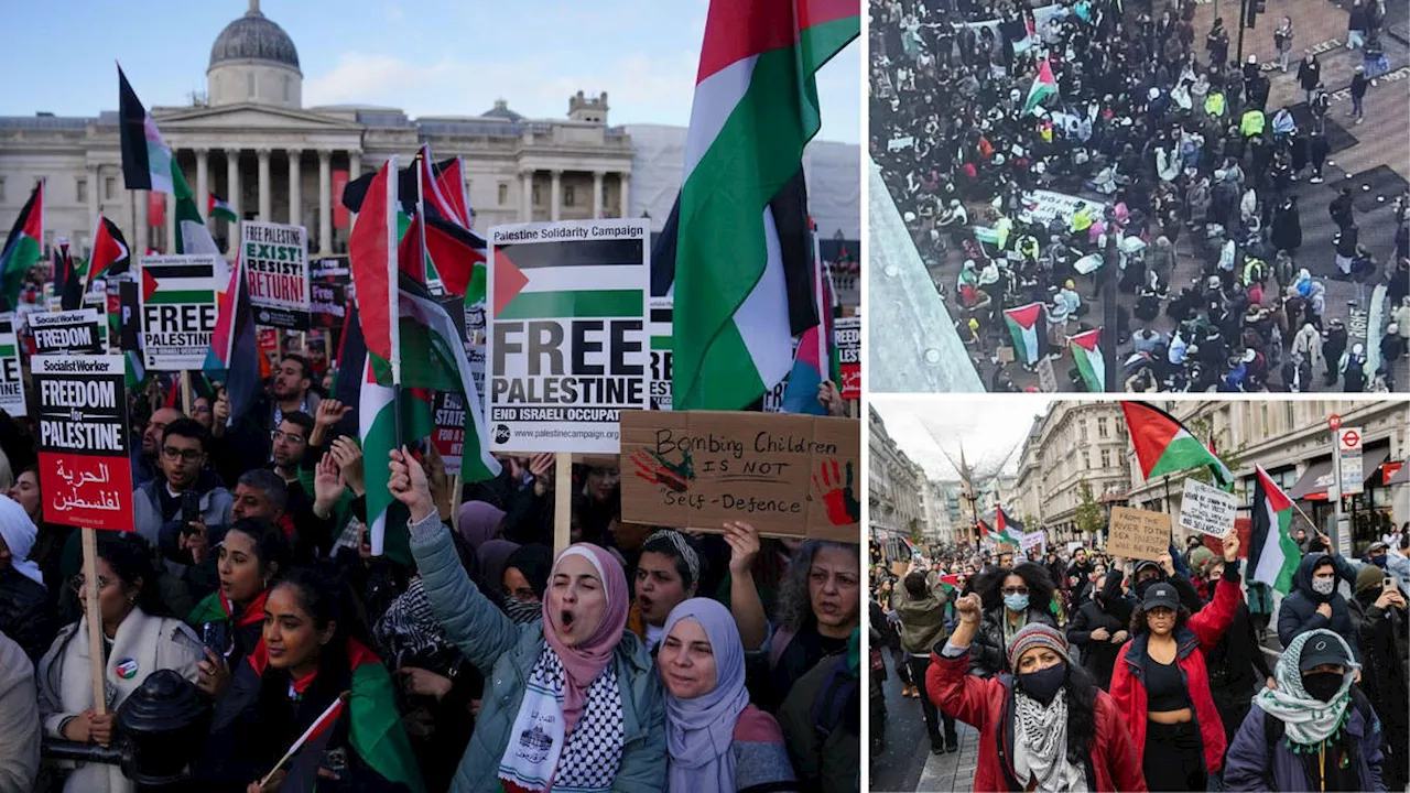 Met make first arrests as thousands of pro-Palestine protesters march in UK cities