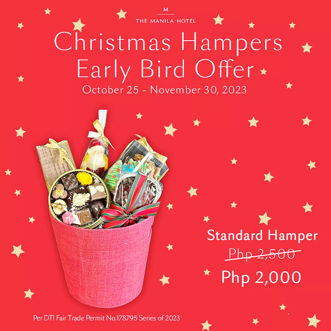 Christmas hampers for the early bird at the Manila Hotel