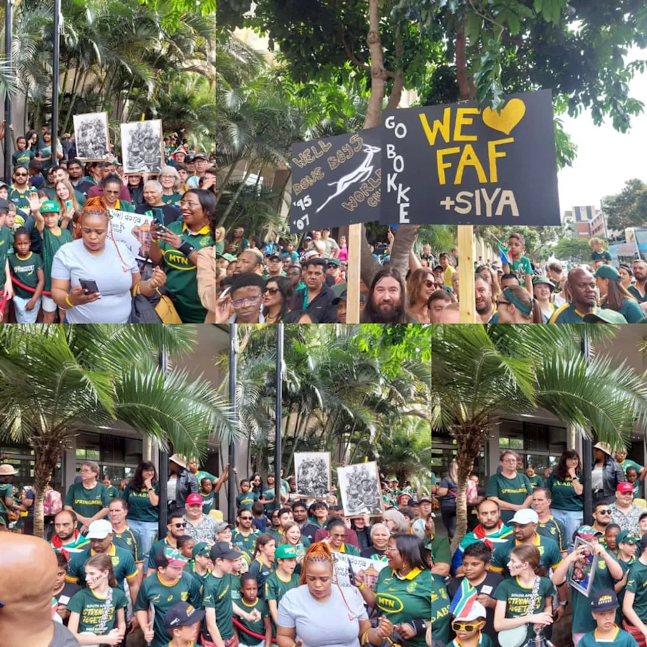 'We've been here since 04:00': Early rise for Durbanites ahead of Boks victory tour