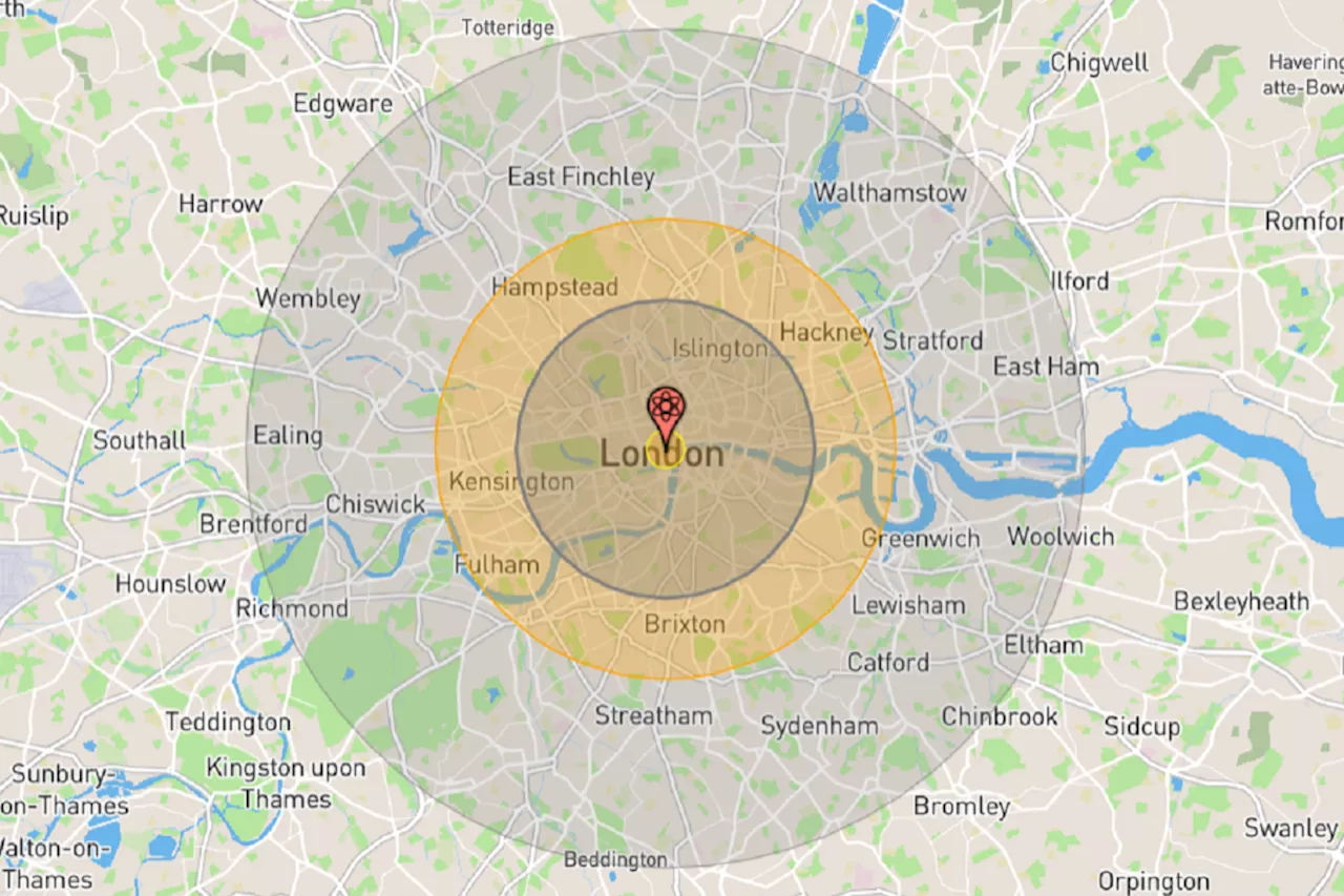 Nuclear Bomb Map Shows Impact of New US Weapon on World's Major Cities