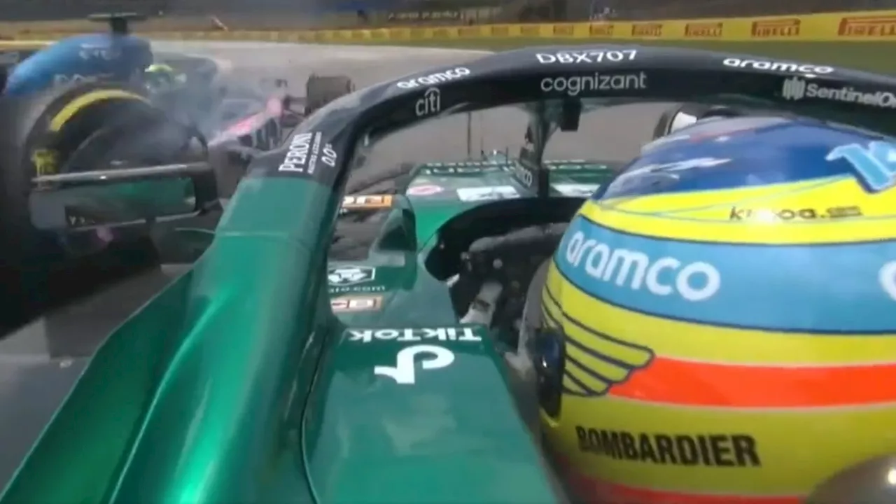 Como en los viejos tiempos: Esteban Ocon se lleva por delante a Fernando Alonso en la Q1 de Brasil