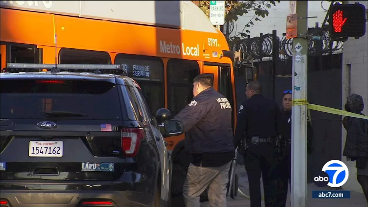 1 dead after minivan reportedly involved in police chase crashes into Metro bus in DTLA