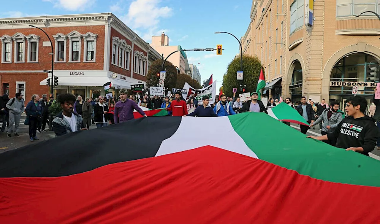 Rallies in Victoria, Nanaimo among dozens in Canada in support of Gaza