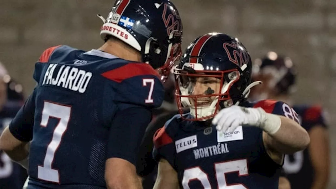 Fajardo throws 2 TDs as Alouettes defeat Tiger-Cats in East semifinal