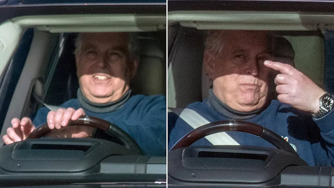 Prince Andrew spotted driving through Windsor - after claims he 'has no long-term future' at his...