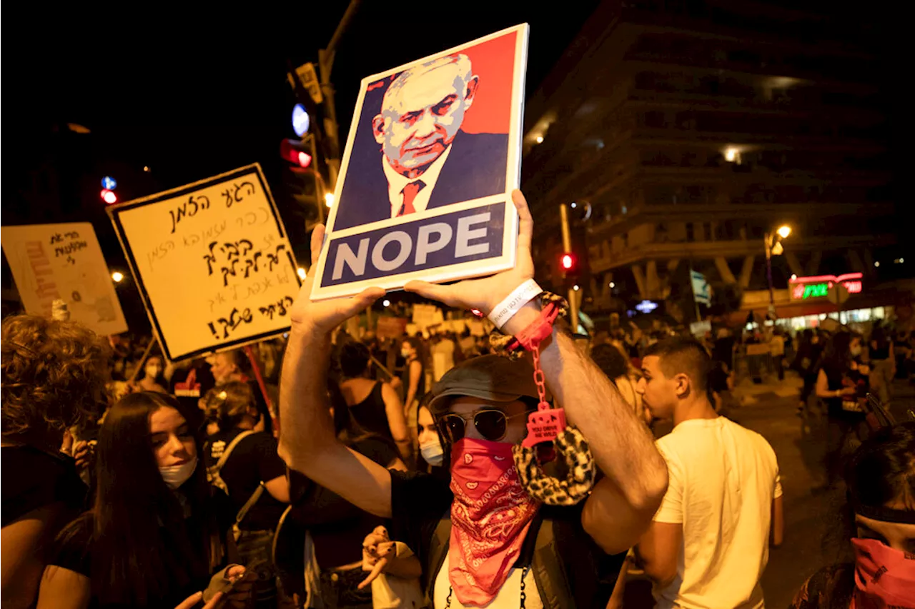 Protesters gather at Netanyahu’s residence over handling of Gaza conflict