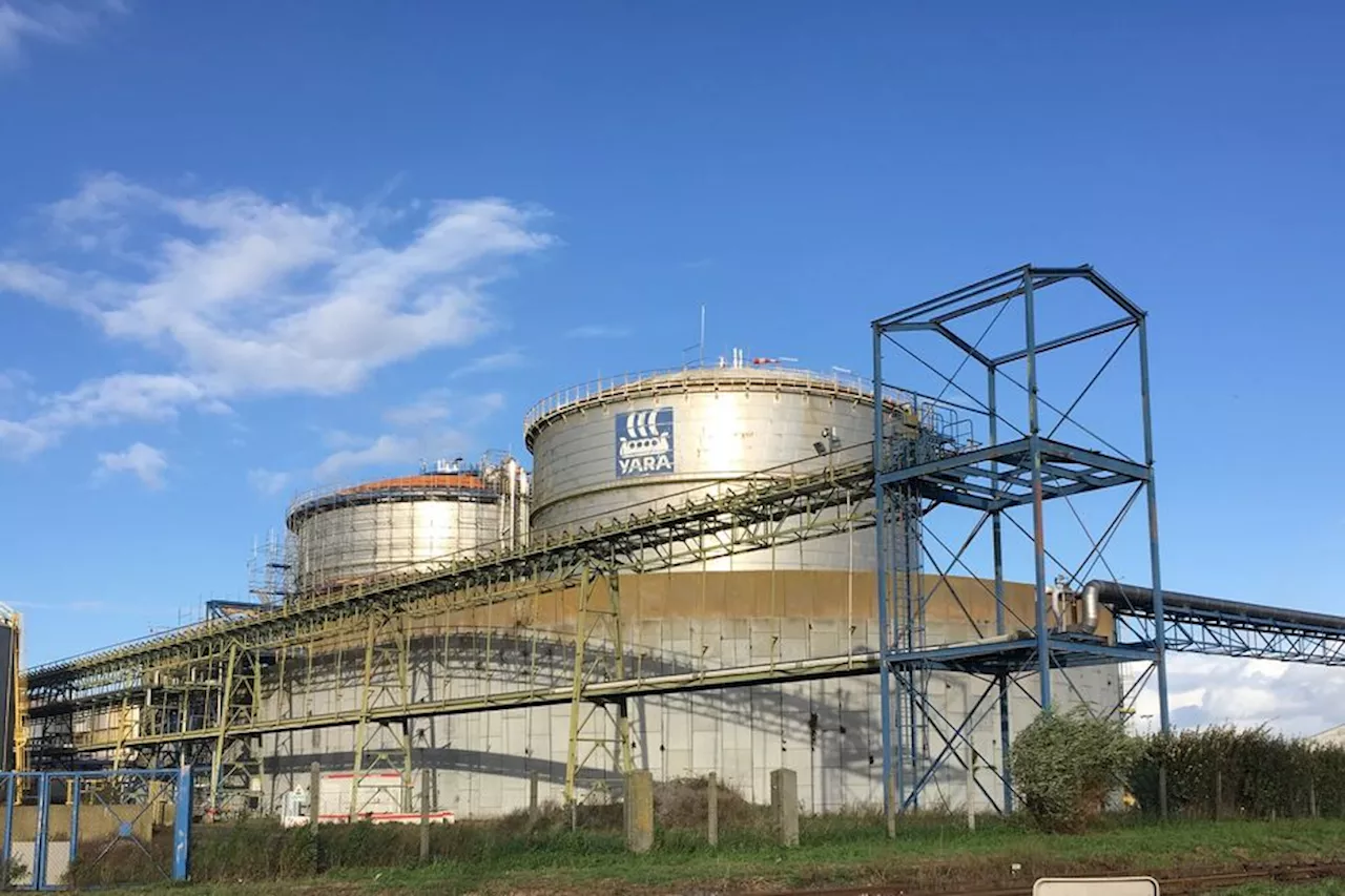 Plan social à l'usine d'engrais chimiques Yara près de Saint-Nazaire