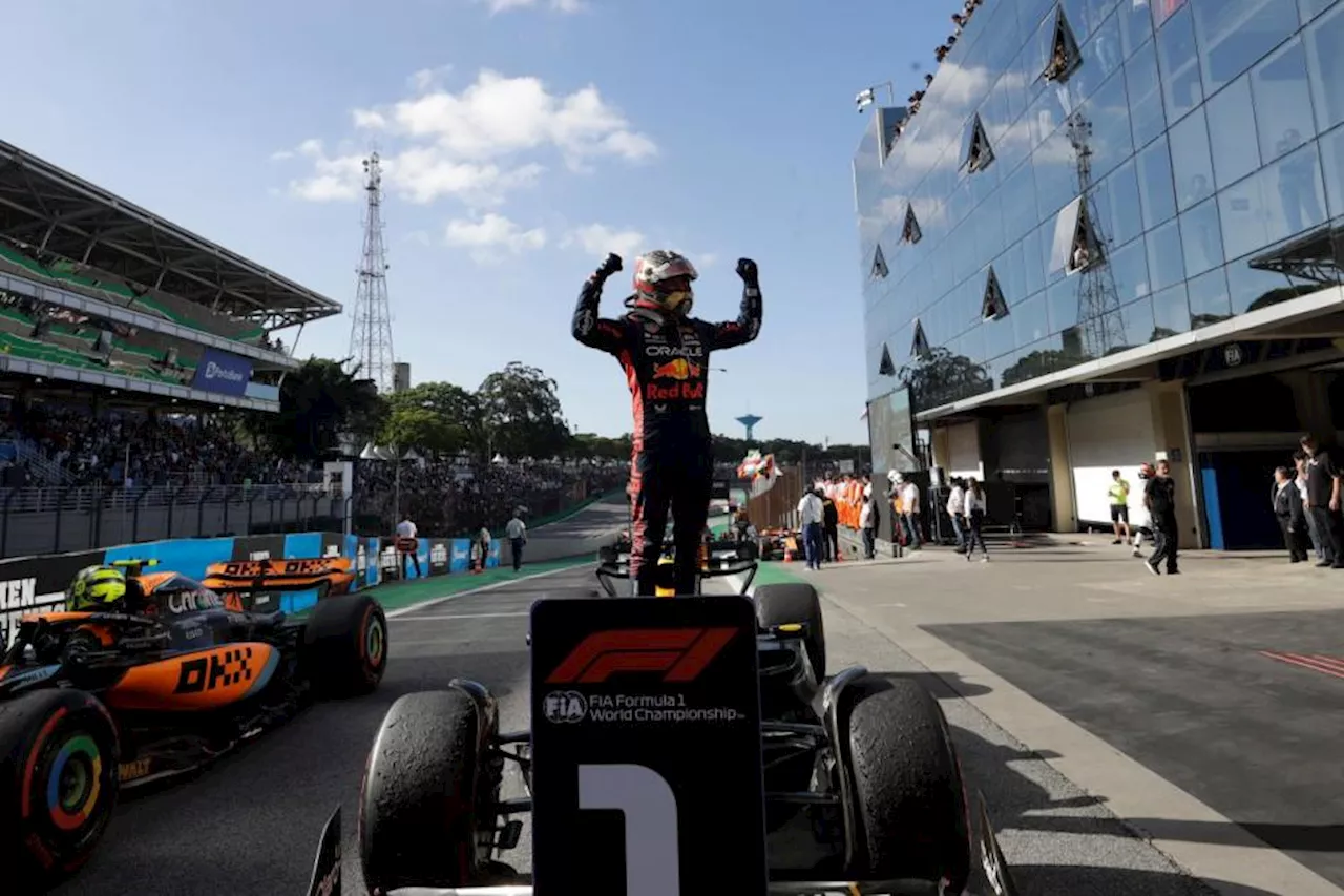 Max Verstappen triumphs at Brazilian GP after narrow escape for Daniel Ricciardo